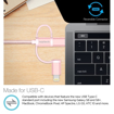 Picture of Naztech , MFi Lightning Braided 3-in-1 ( Micro , USB Type-C , Lightning )  Hybrid USB Cable - Rose Gold