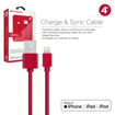 Picture of HyperGear , MFi Lightning 4ft. Charge & Sync Cable - Red