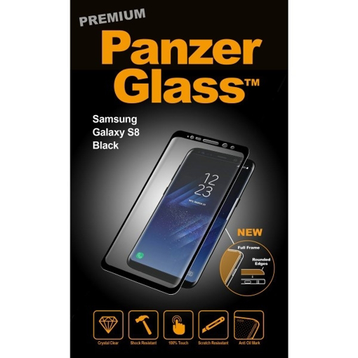 صورة بانزر جلاس ، حماية  شاشة زجاجية ، متوافق مع الاغطية لأجهزة سامسونج جالكسي S8 - اسود