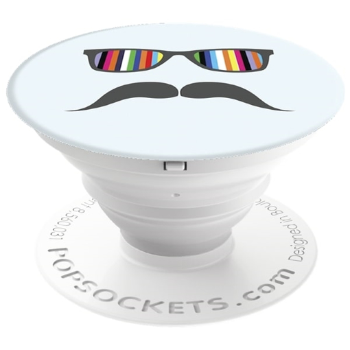 Picture of PopSockets Collapsible Grip & Stand for Phones and Tablets - Mustache Rainbow