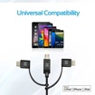 Picture of Promate Apple MFi 3-in-1 Cable with Lightning, Type-C, and Micro-USB - Grey