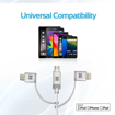 Picture of Promate Apple MFi 3-in-1 Cable with Lightning, Type-C, and Micro-USB - Silver