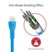 صورة بروميت كابل مقوى سريع USB-A الى Lightning لاجهزة ابل بطول 1.2 متر - أزرق
