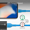صورة بروميت كابل مقوى سريع USB-A الى Lightning لاجهزة ابل بطول 1.2 متر - أزرق