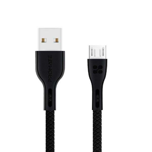 صورة بروميت كابل مقوى سريع USB-A الى Micro-USB بطول 1.2 متر - اسود 