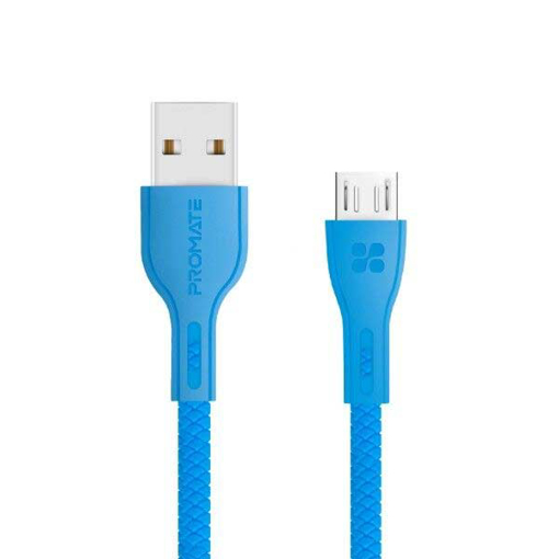 صورة بروميت كابل مقوى سريع USB-A الى Micro-USB بطول 1.2 متر - أزرق