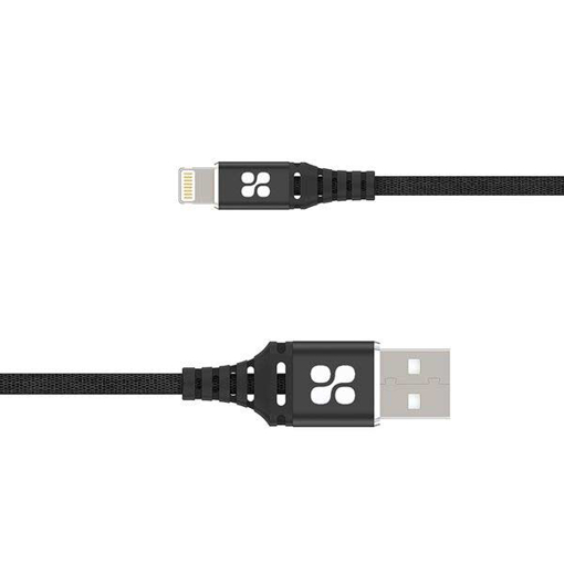 صورة بروميت كابل مقوى الترا سليم رفيع USB-A الى Lightning لاجهزة ابل بطول 1.2 متر - اسود 