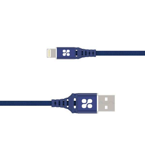 صورة بروميت كابل مقوى الترا سليم رفيع USB-A الى Lightning لاجهزة ابل بطول 1.2 متر - أزرق 