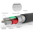 صورة بروميت كابل مقوى سريع USB-A الى Lightning لاجهزة ابل بطول 1.2 متر - فضي