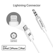 Picture of Promate Apple MFi 3.5mm Audio Cable To Lightning Cable 2.0m - White