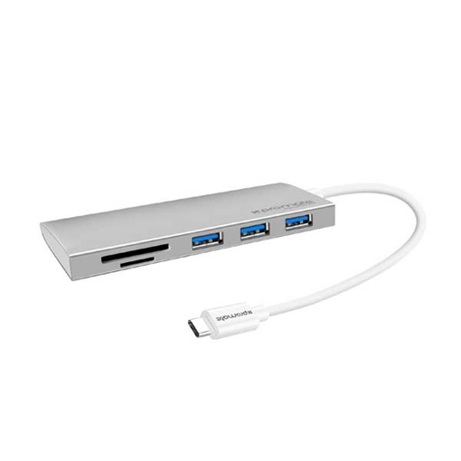 Picture of Promate SuperSpeed USB-C 3.1 Type-C Hub With Card Reader - Silver