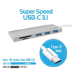 Picture of Promate SuperSpeed USB-C 3.1 Type-C Hub With Card Reader - Silver