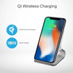 Picture of Promate Aluminium Crafted Ultra-Fast Wireless Charging Stand 10W With Charging Port - Silver
