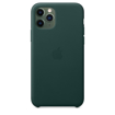 صورة ابل غطاء حماية خلفي جلد لاجهزة ابل iPhone 11 Pro  - اخضر غامق 