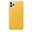 صورة ابل غطاء حماية خلفي جلد لاجهزة ابل iPhone 11 Pro Max - اصفر 
