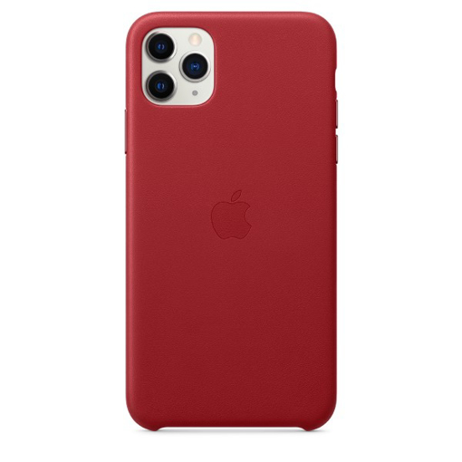 صورة ابل غطاء حماية خلفي جلد لاجهزة ابل iPhone 11 Pro Max - احمر 
