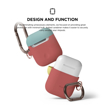 Picture of Elago Duo Hang Silicon Case For AirPods - Body-Italian Rose / Top-Coral Blue, Yellow