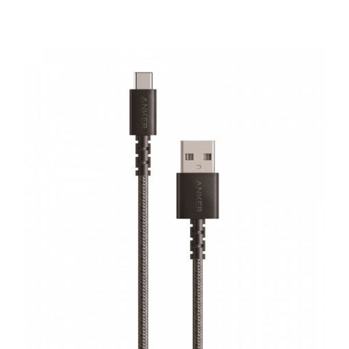صورة انكر  باور لاين سيليكت+كابل شحن مقوى من USB-C الى USB-A يدعم الشحن السريع بطول 3ft - اسود