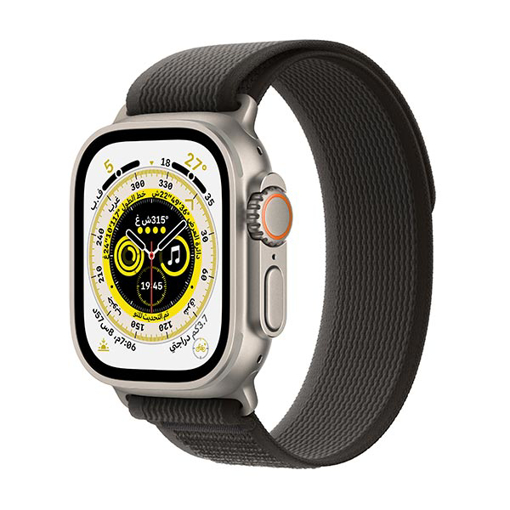 Picture of Apple Watch Ultra GPS + Cellular, 49mm Titanium Case with Black/Gray Trail Loop - S/M