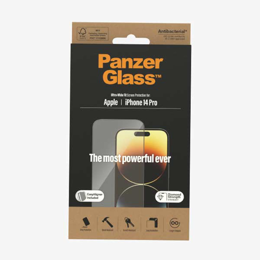 Picture of PanzerGlass iPhone 14 Pro Ultra Wide Fit Screen Protector 6.1' With Applicator Clear