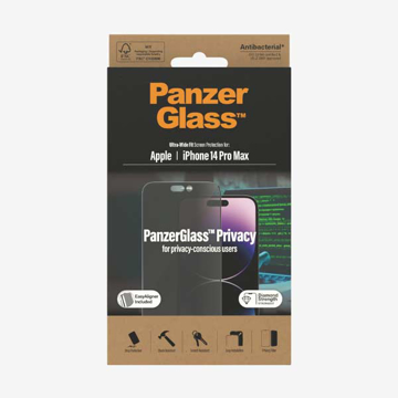 Picture of PanzerGlass iPhone 14 Pro Max Ultra Wide Fit Screen Protector 6.7' With Applicator Privacy