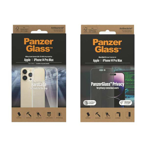 Picture of PanzerGlass™ Screen Protector Apple iPhone 14 Pro Max | Classic Fit With PanzerGlass iPhone 14 Pro Max Ultra Wide Fit Screen Protector 6.7' With Applicator Privacy