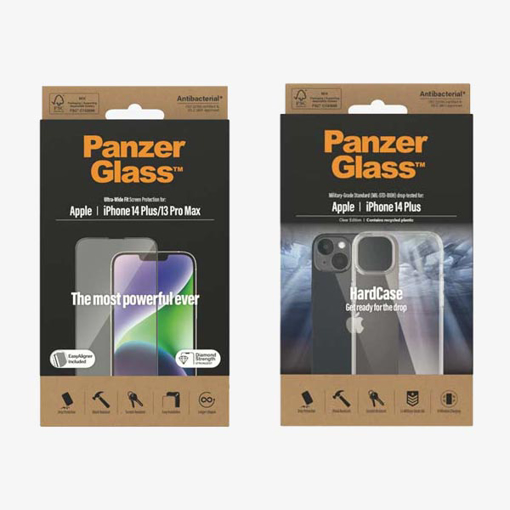 Picture of PanzerGlass iPhone 14 Plus Hard Case 6.7' Clear  With PanzerGlass iPhone 14 Plus Ultra Wide Fit Screen Protector 6.7' With Applicator Clear