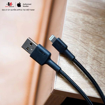Picture of AUKEY ES Braided Nylon Sync & Charge MFI Cable USB-A To Lightning 1.2m BAL7 - Black