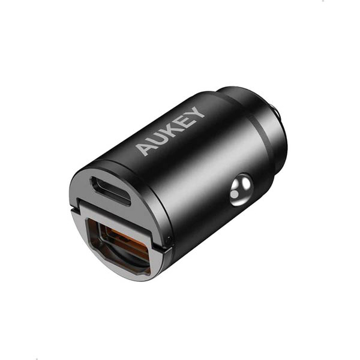 Picture of AUKEY ES PD Nano Car Charger 30W 2-Port USB-A & USB-C A3 - Black