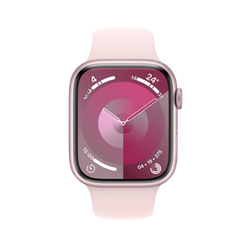 Picture of Apple Watch Series 9, GPS, 45mm - Pink Aluminum Case with Light Pink Sport Band - M/L