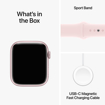 Picture of Apple Watch Series 9, GPS, 45mm - Pink Aluminum Case with Light Pink Sport Band - M/L