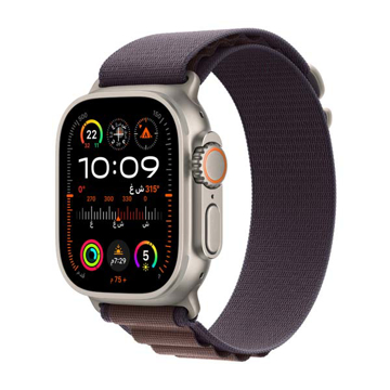 Picture of Apple Watch Ultra 2 GPS + Cellular, 49mm - Titanium Case with  Indigo Alpine Loop - Small