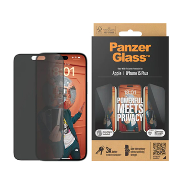 Picture of PanzerGlass iPhone 15 Plus 6.7" Ultra Wide Fit Screen Protector Privacy
