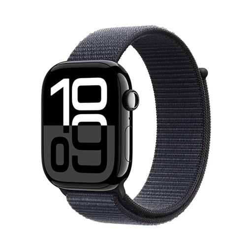 Picture of Apple Watch Series 10 GPS 42mm Jet Black Aluminum Case with Ink Sport Loop