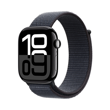 Picture of Apple Watch Series 10 GPS 46mm Jet Black Aluminum Case with Ink Sport Loop